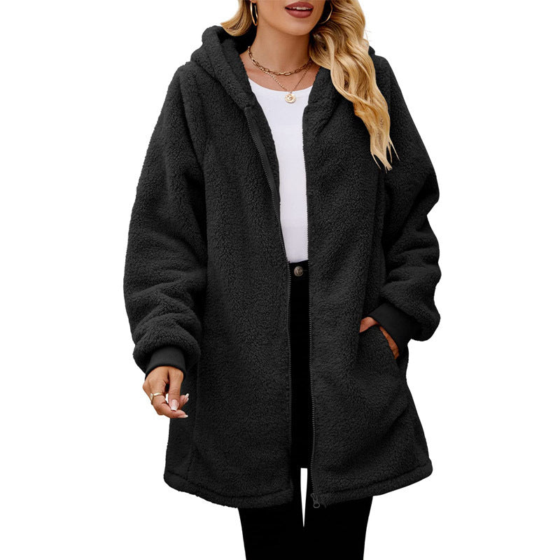 Veste polaire douillette à capuche avec poches latérales pour femme Berg-Feldt