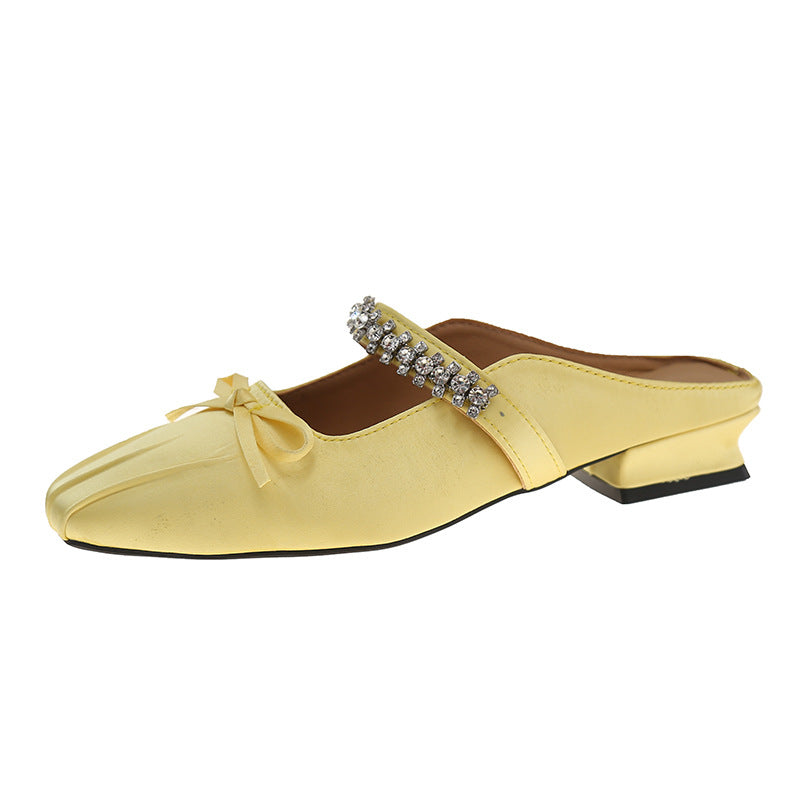 Mules femme Berg-Feldt à bride, strass et nœud