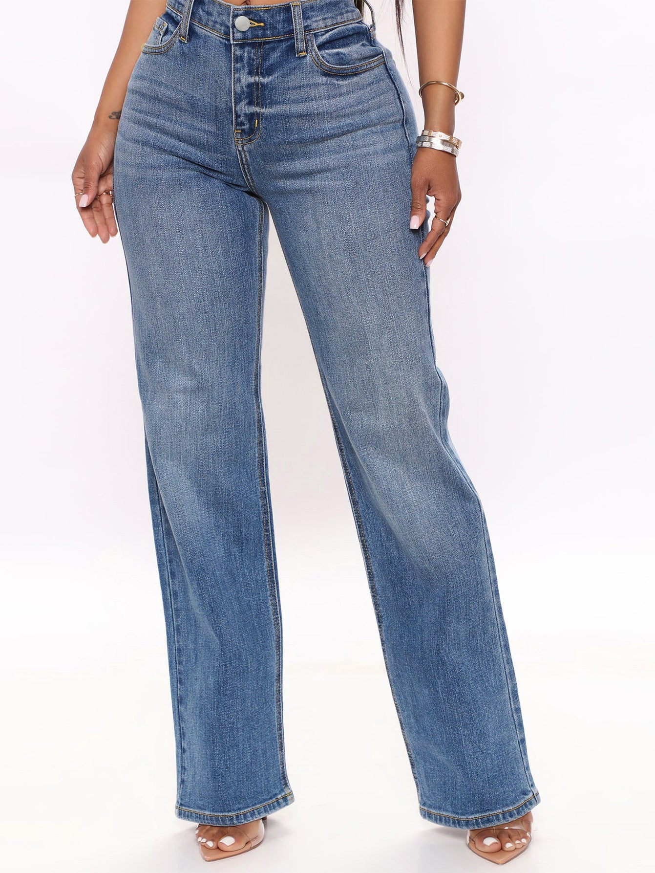Jeans bootcut classiques taille haute et extensible confortable pour femmes de berg-feldt