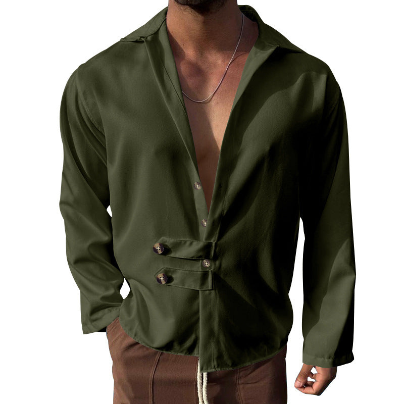 Herren Elegantes Hemd mit innovativem Knopfdesign und tiefem V-Ausschnitt Berg-Feldt