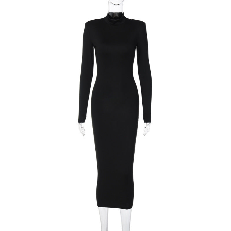 Robe longue à col haut moulante pour femme de berg-feldt