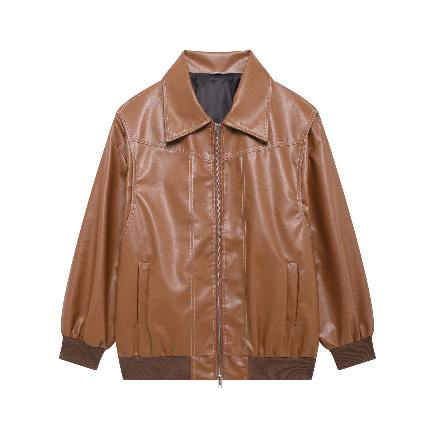 Blouson pour femme en similicuir coupe décontractée avec ourlet élastique Berg-Feldt