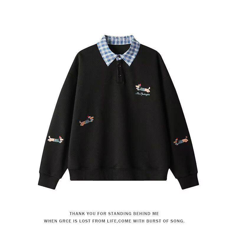 Damen Pullover mit stilvollem Karomuster und tierischem Motiv Berg-Feldt