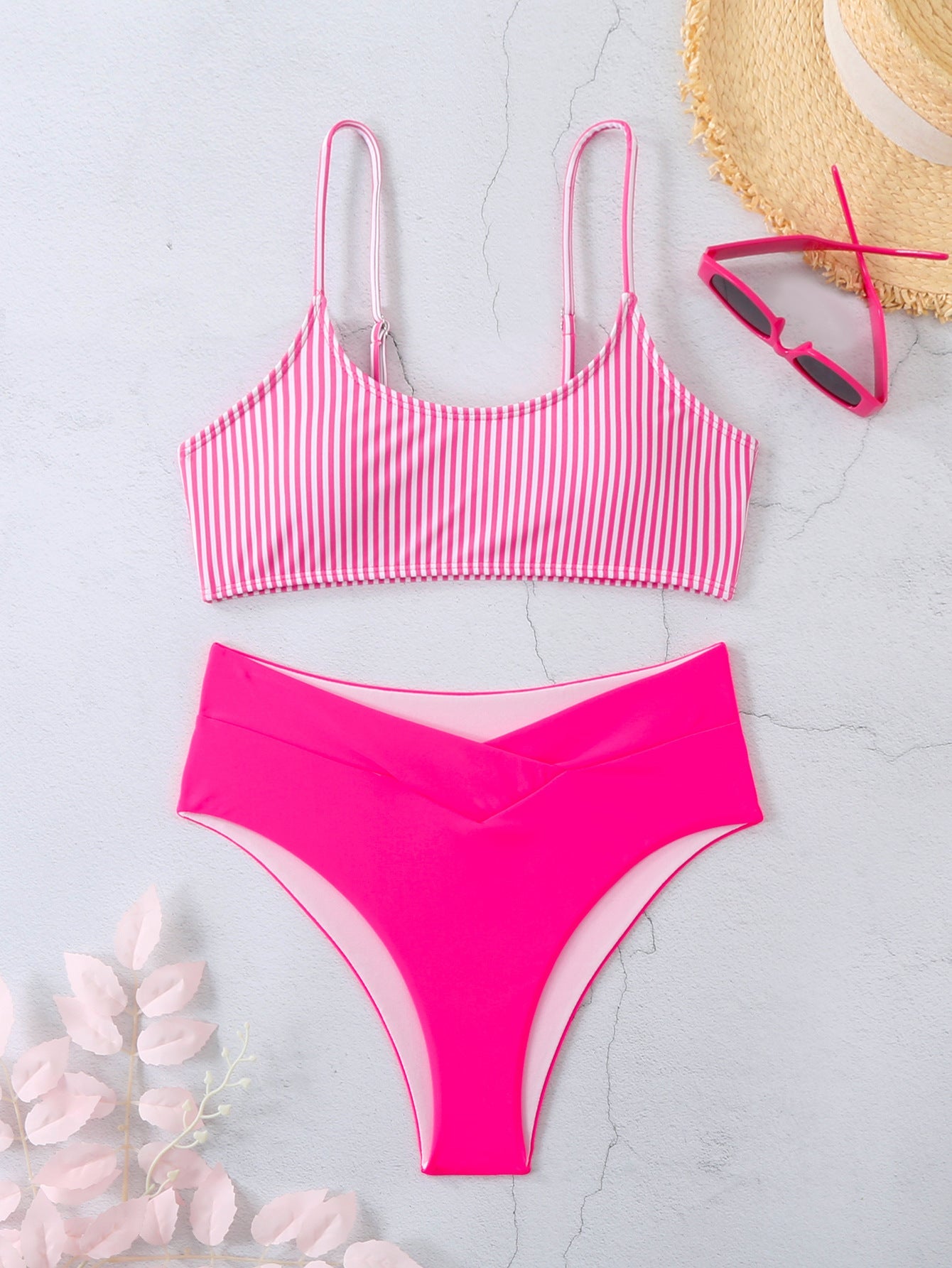 Ensemble de bikini taille haute rayé Berg-Feldt pour femme