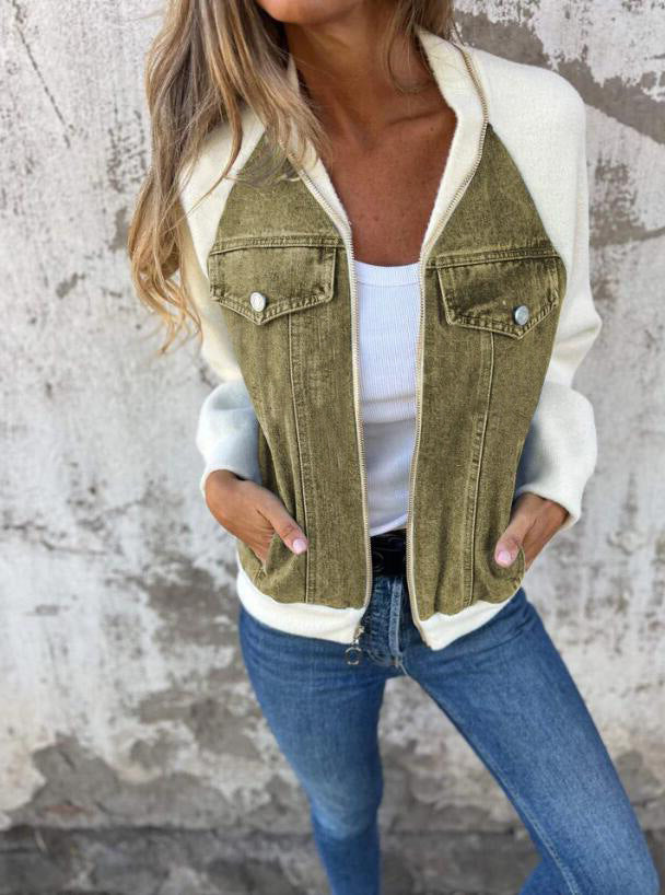 Berg-Feldt | Gestrickte Patchwork Kapuzenjacke