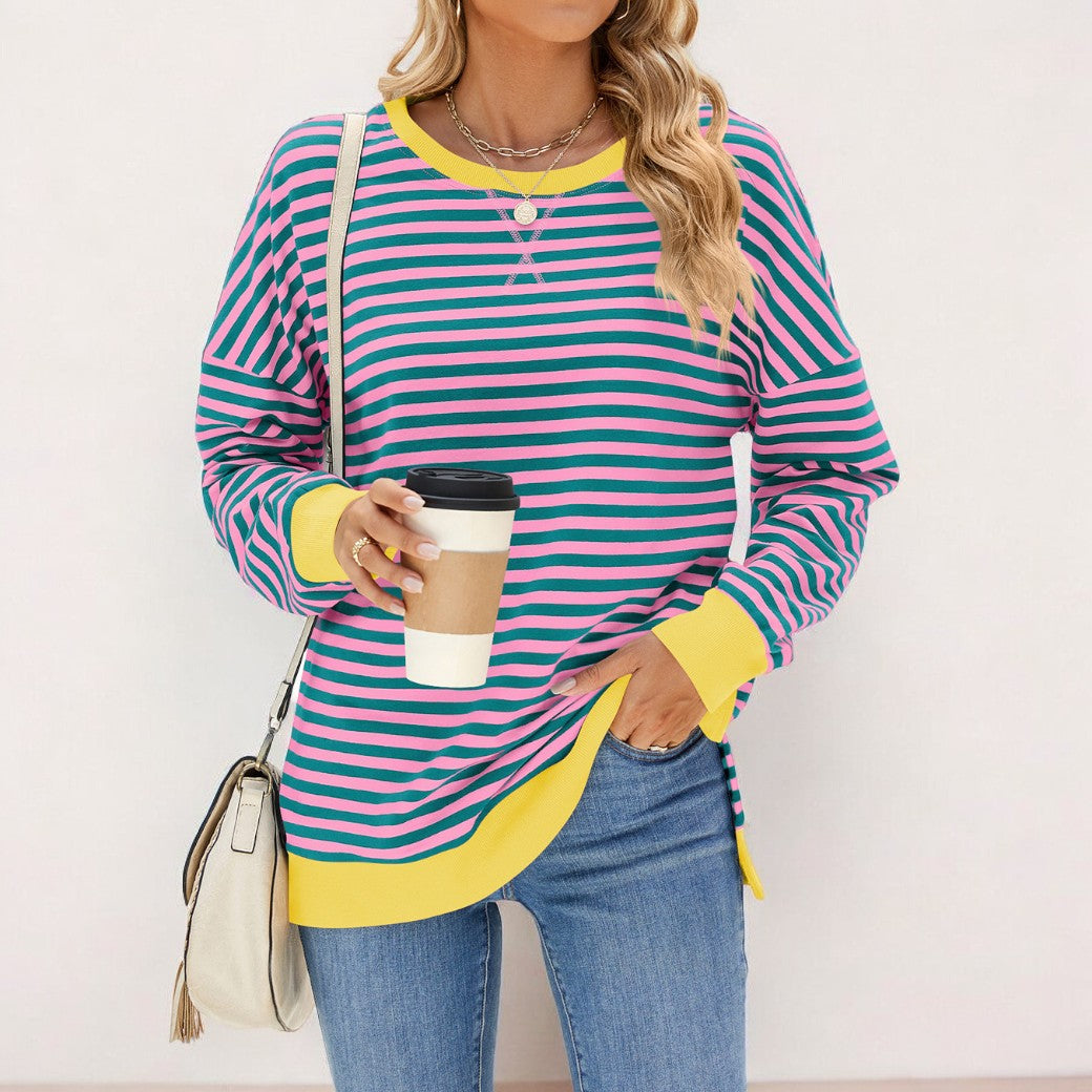 Pull rayé confortable pour femme