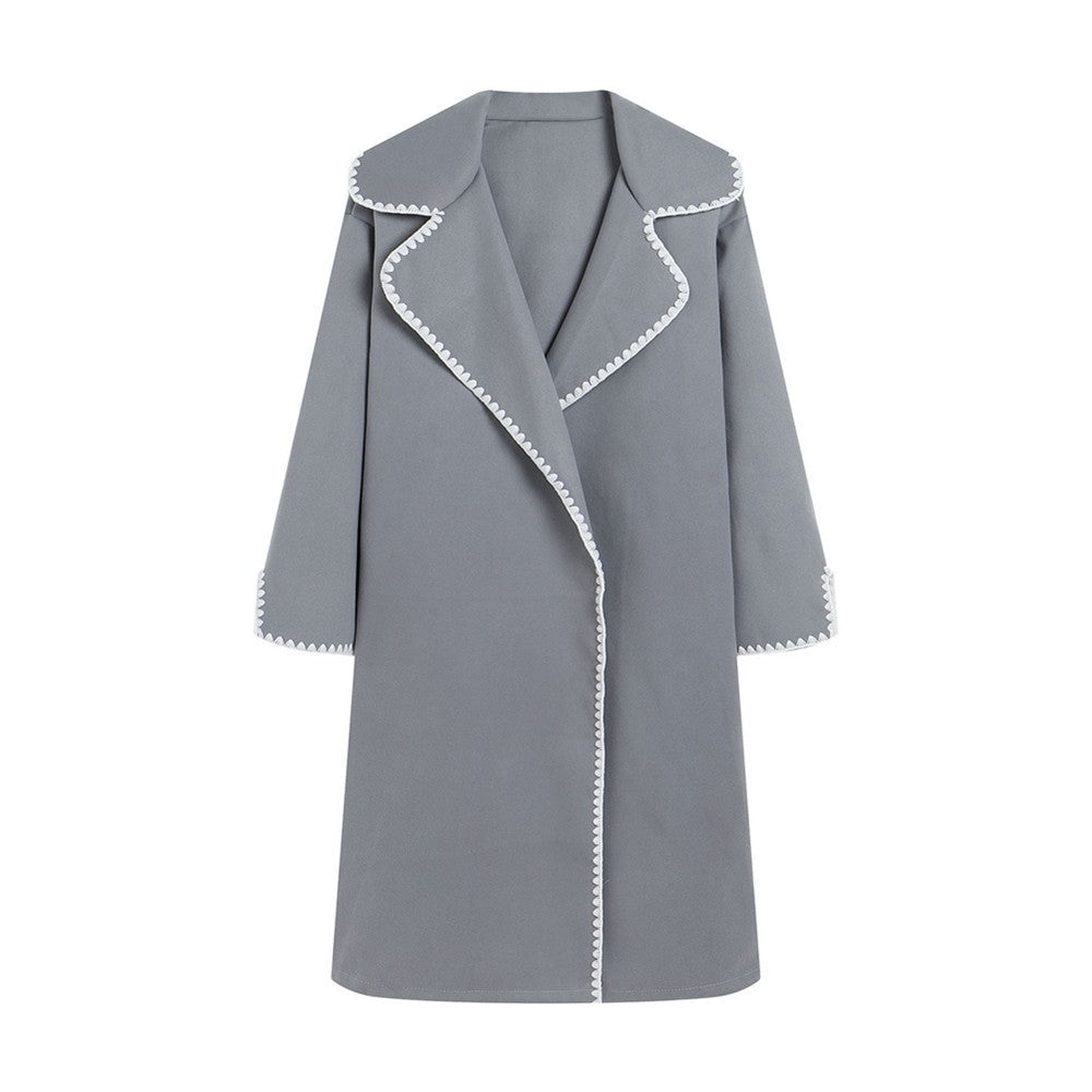 Berg-Feldt | Coupe-vent - Grande taille - Laine - Longue - Revers larges - Broderie