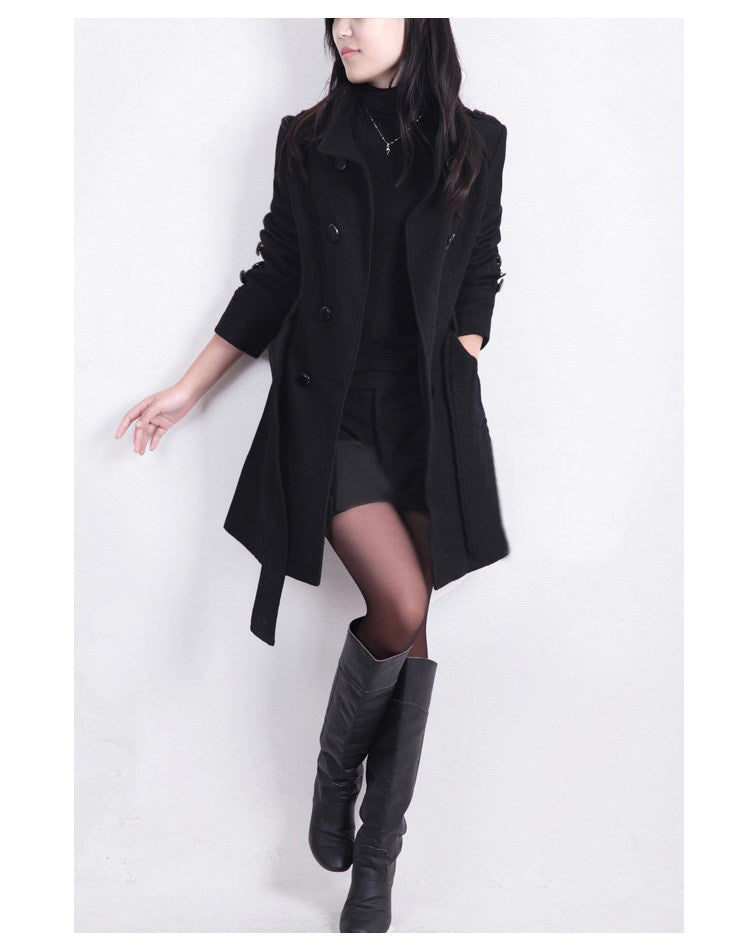 Berg-Feldt | Trenchcoat - Wollmix - Doppelreiher - Mit Gürtel - Eleganter langer Mantel