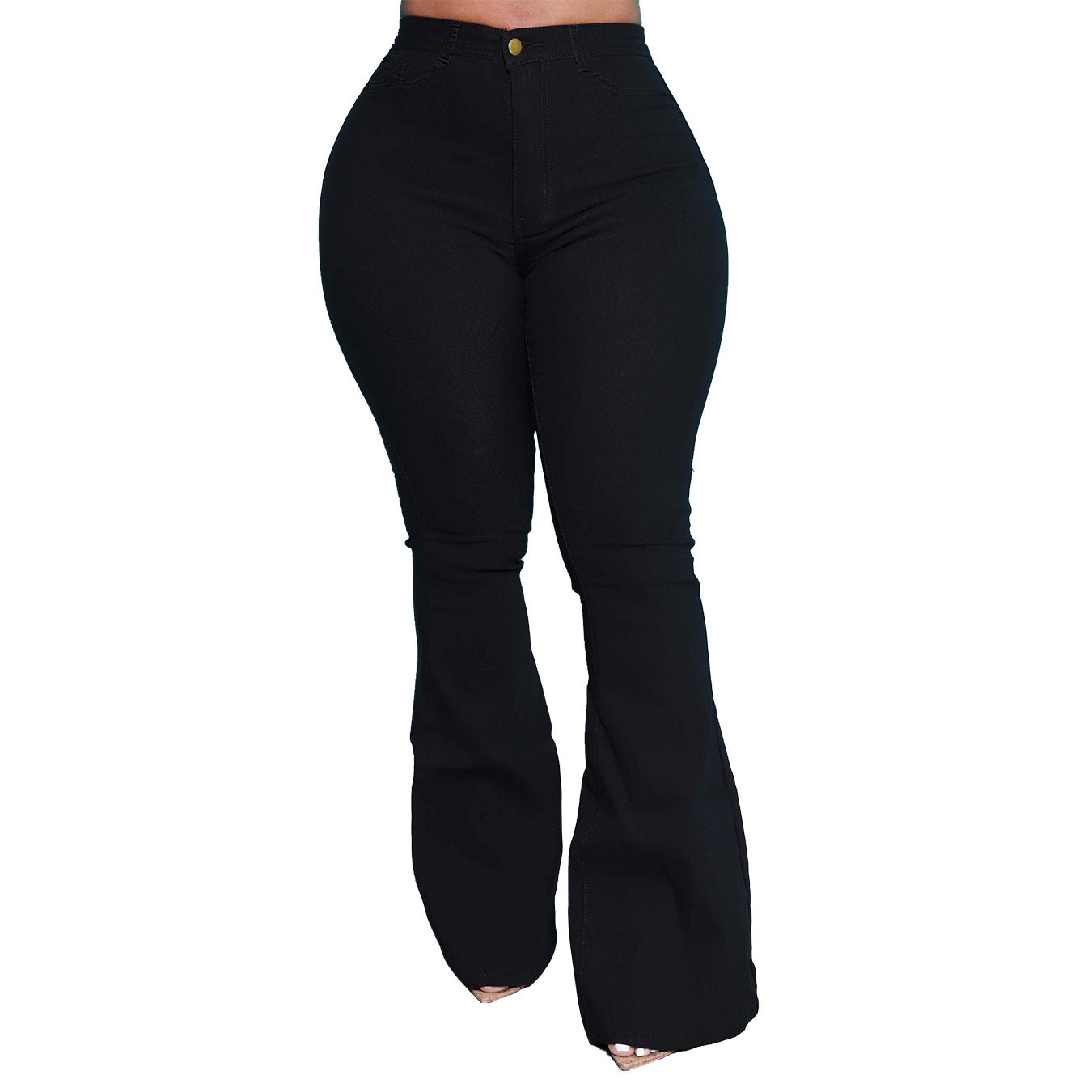 Figurbetonte Damen Bootcut Jeans mit hohem Bund, hohem Komfort und elastischem Bund von berg-feldt