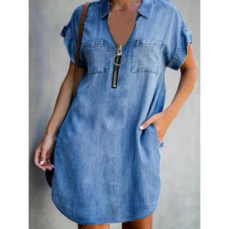 Robe en jean utilitaire zippée Berg-Feldt pour femme