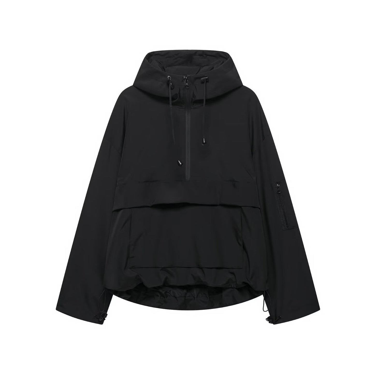 Leichte Damen Kapuzenjacke mit verstellbarer Kordelzug und Utility-Details