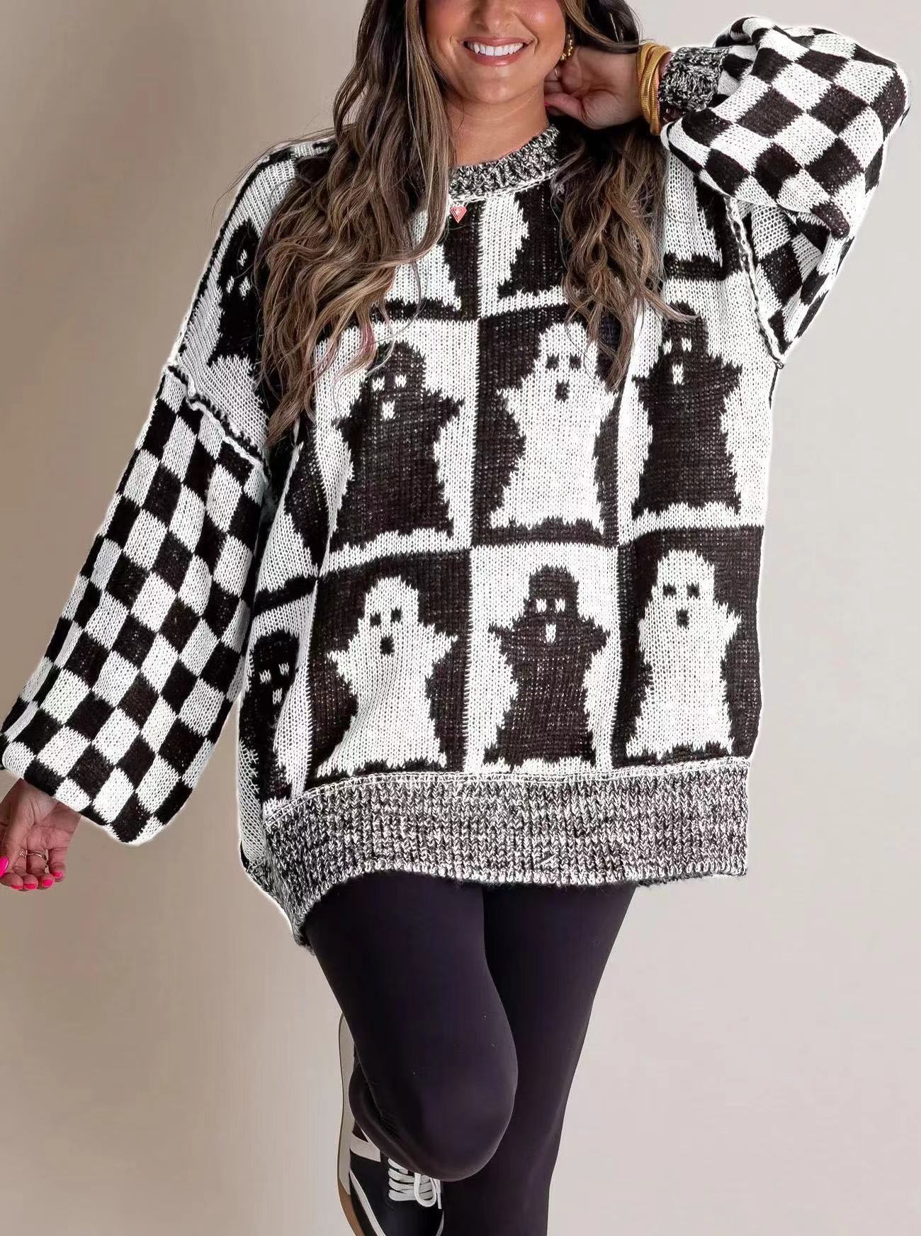 Damen Gros pull douillet en maille avec motif fantôme Berg-Feldt