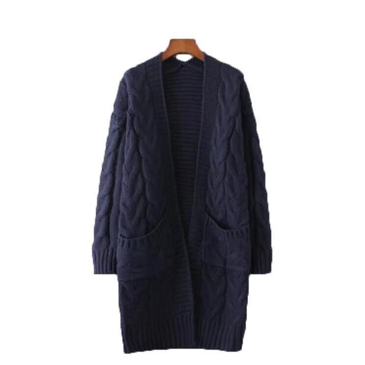 Damen Strickjacke mit grobem Zopfmuster und Taschen Berg-Feldt