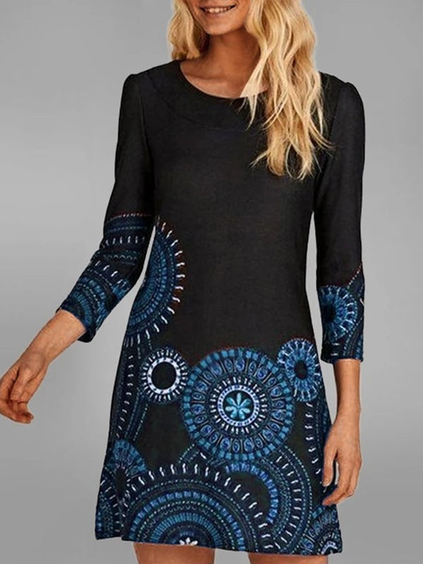 A-Linie Damenkleid mit aufwendiger geometrischer Stickerei von berg-feldt