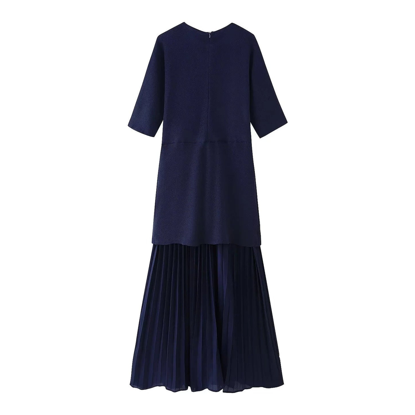 Maxikleid für Damen mit plissiertem Rock und strukturiertem Oberteil von berg-feldt