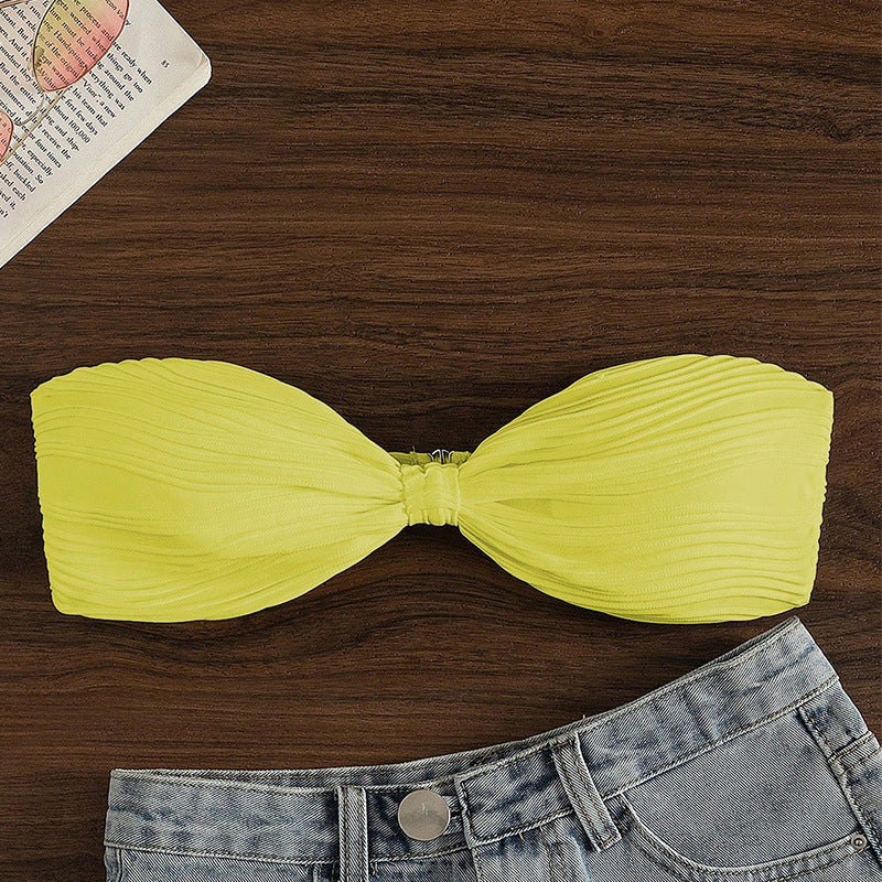 Haut de bikini bandeau pour femme tendance avec plis et bon maintien par berg-feldt