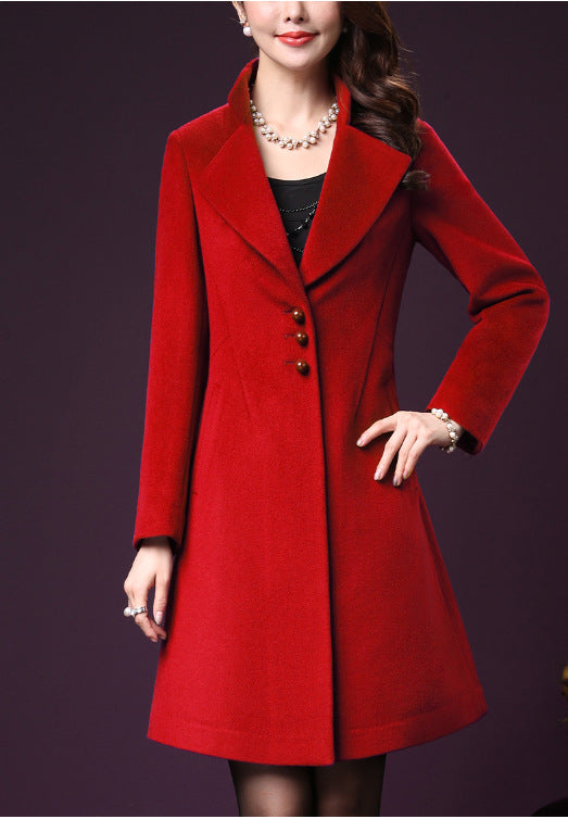 Manteau en laine classique et ajusté pour femme avec revers élégant Berg-Feldt