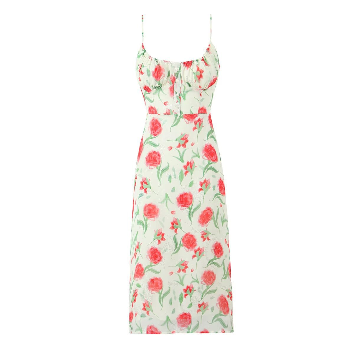 Robe midi fleurie pour femme avec bretelles spaghetti réglables de berg-feldt