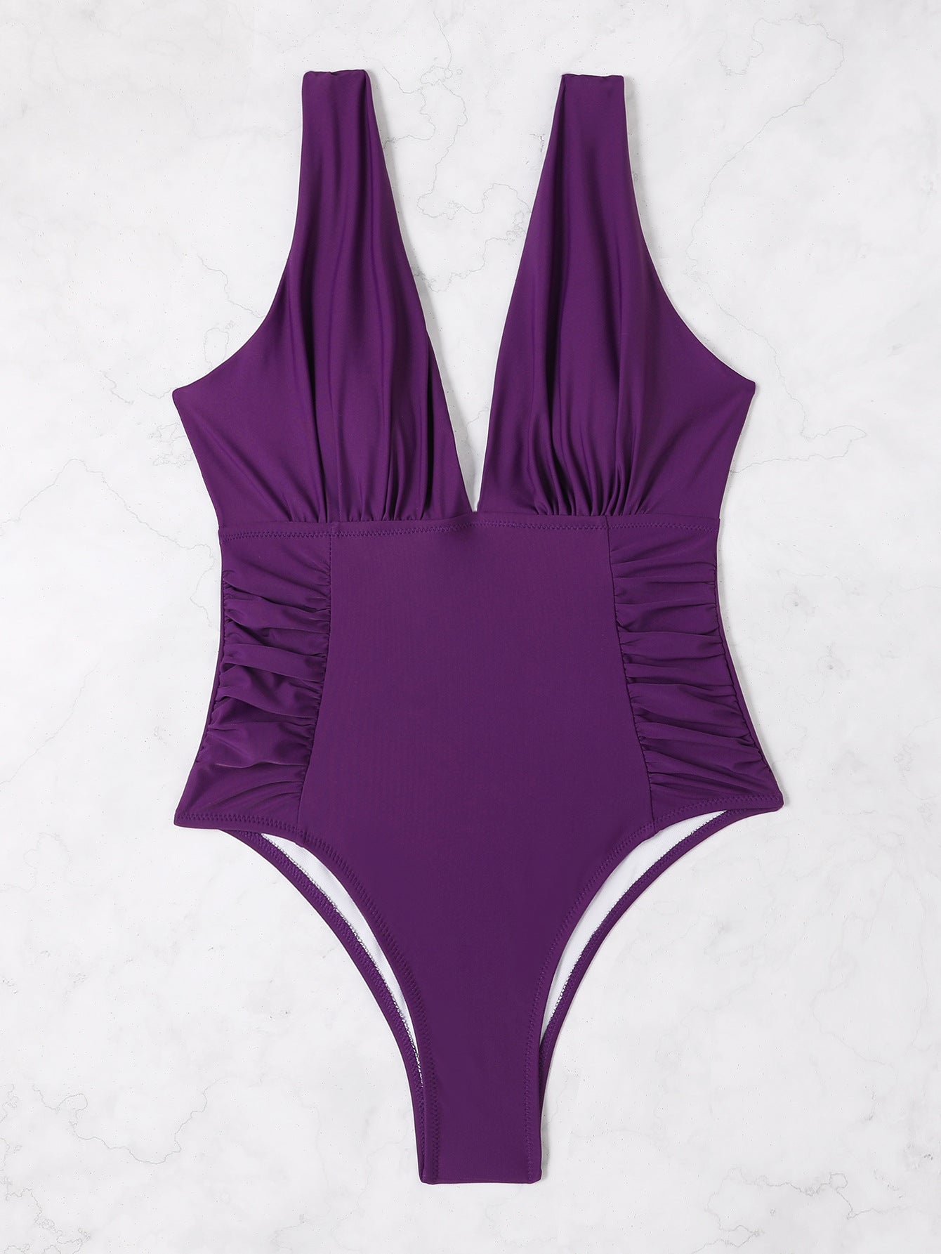 Maillot de bain à volants et col en V pour femme Berg-Feldt
