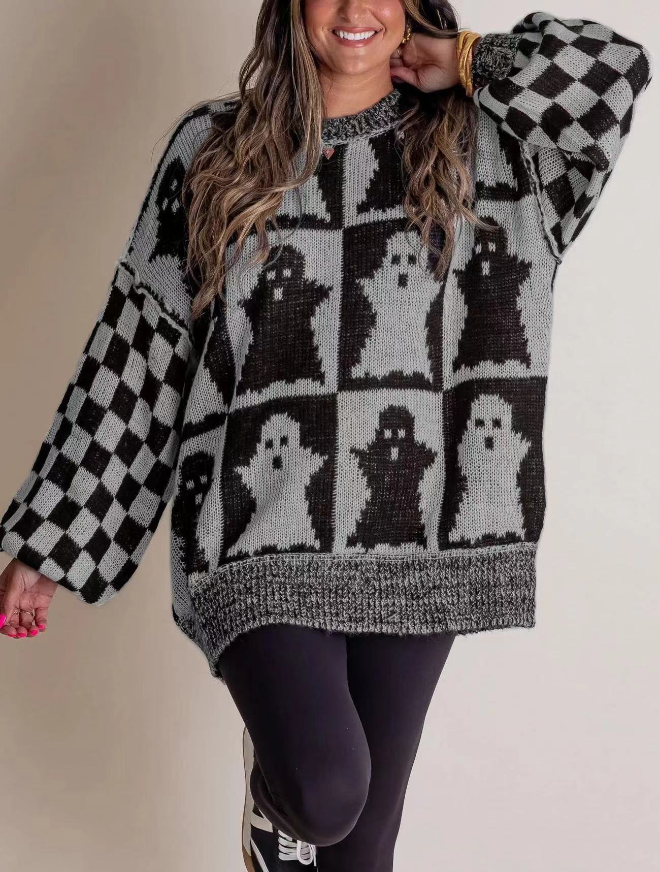 Damen Gros pull douillet en maille avec motif fantôme Berg-Feldt