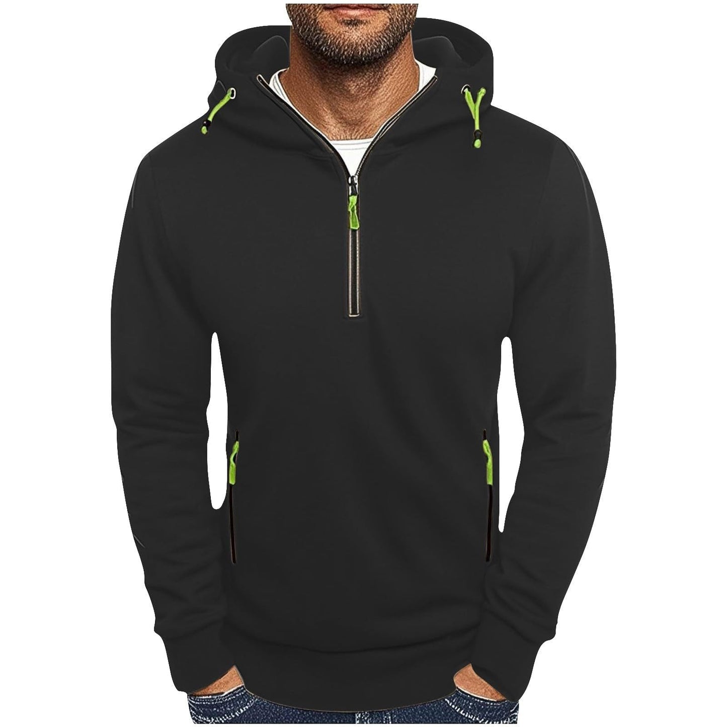 Sweat à capuche tendance pour homme avec demi-fermeture éclair et deux poches Berg-Feldt