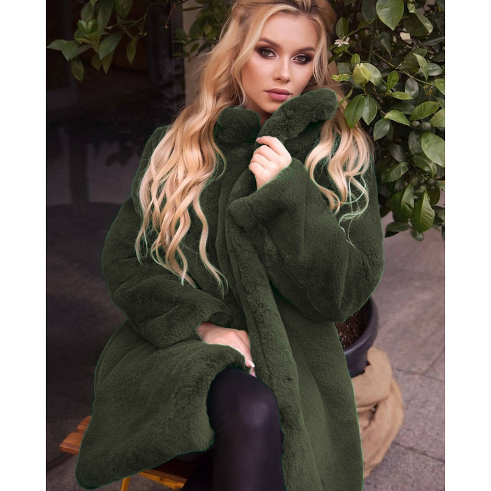 Manteau en fausse fourrure moelleuse à col montant pour femme Berg-Feldt