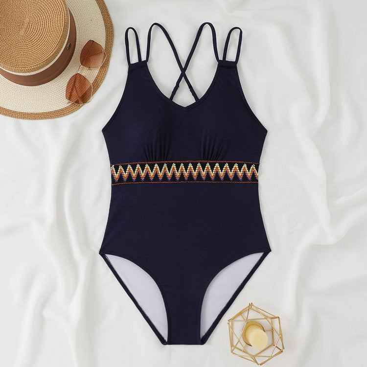Maillot de bain femme Berg-Feldt : une pièce à motifs avec bretelles réglables