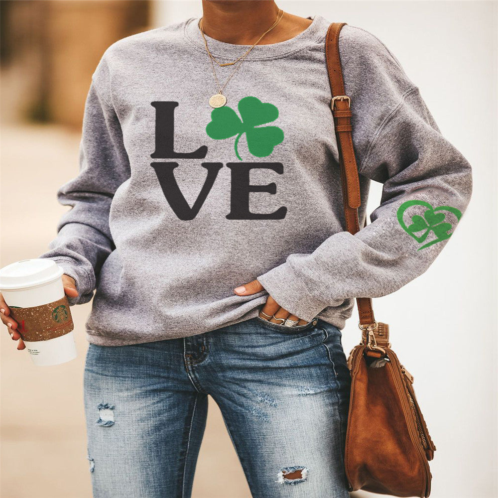 Exklusives Kleeblatt-Design Damen Sweatshirt, lässig von berg-feldt