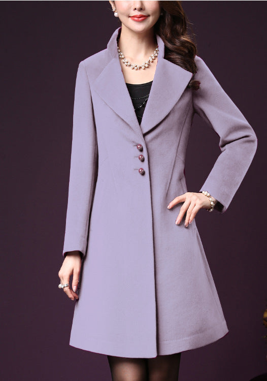 Manteau en laine classique et ajusté pour femme avec revers élégant Berg-Feldt