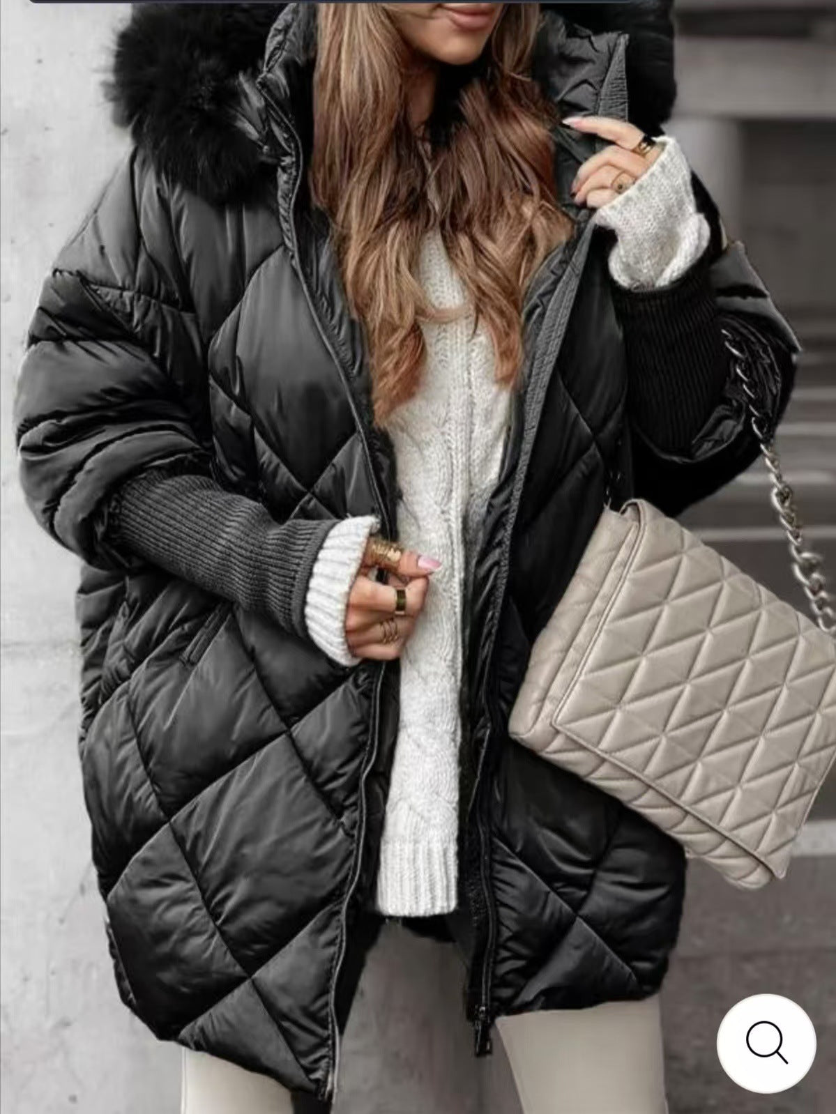 Women's Quilted Winter Parka with Removable Hood Berg-Feldt