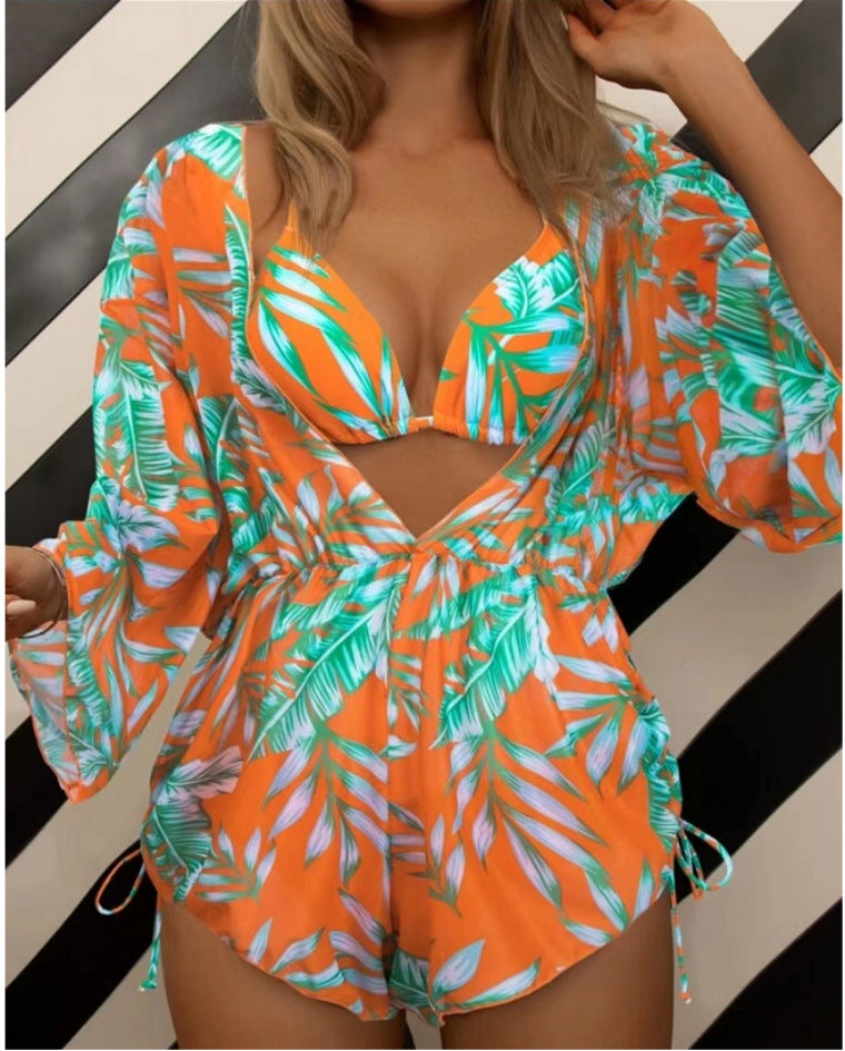 Robe de plage femme berg-feldt à col en V profond et fentes latérales