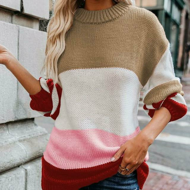 Berg-Feldt | Gestreifter Strickpullover mit Doppelt Naht