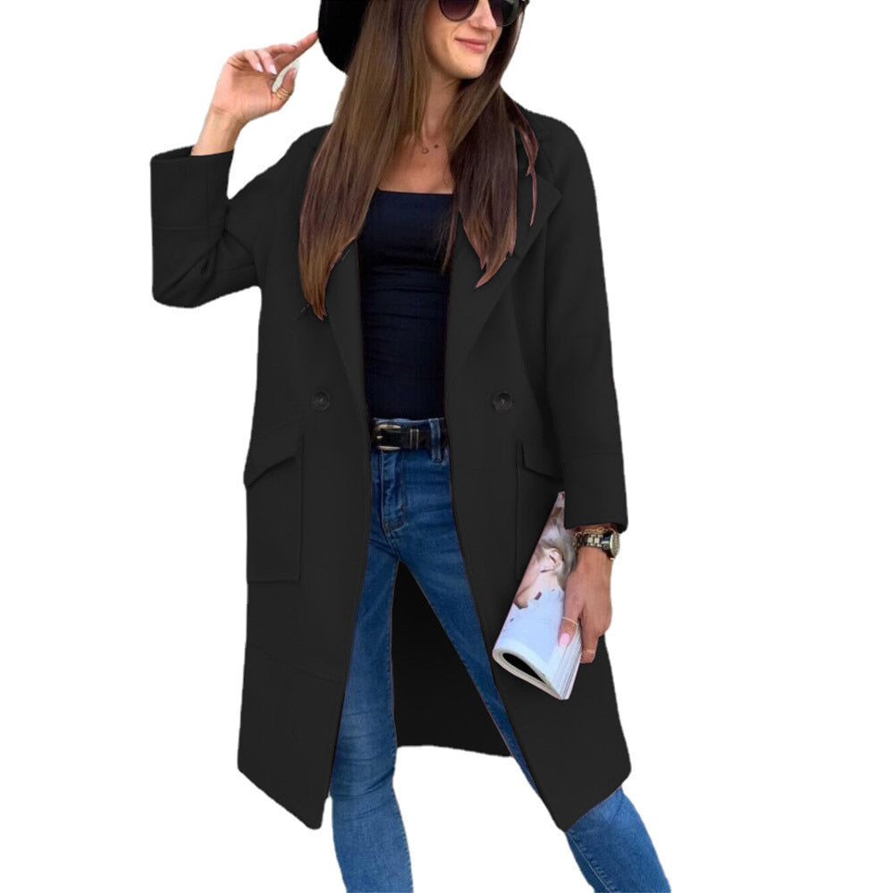 Manteau oversize décontracté pour femme avec poches modernes et revers élégant Berg-Feldt