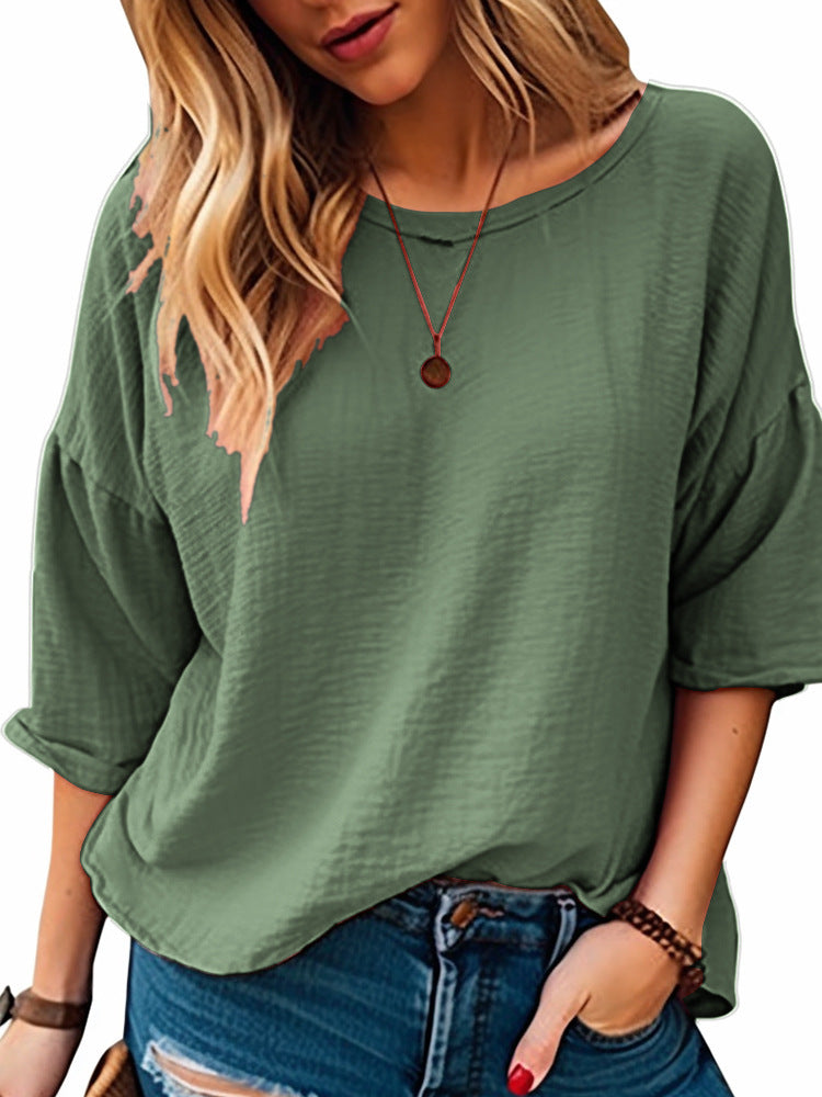T-shirt décontracté oversize pour femme à col rond large Berg-Feldt