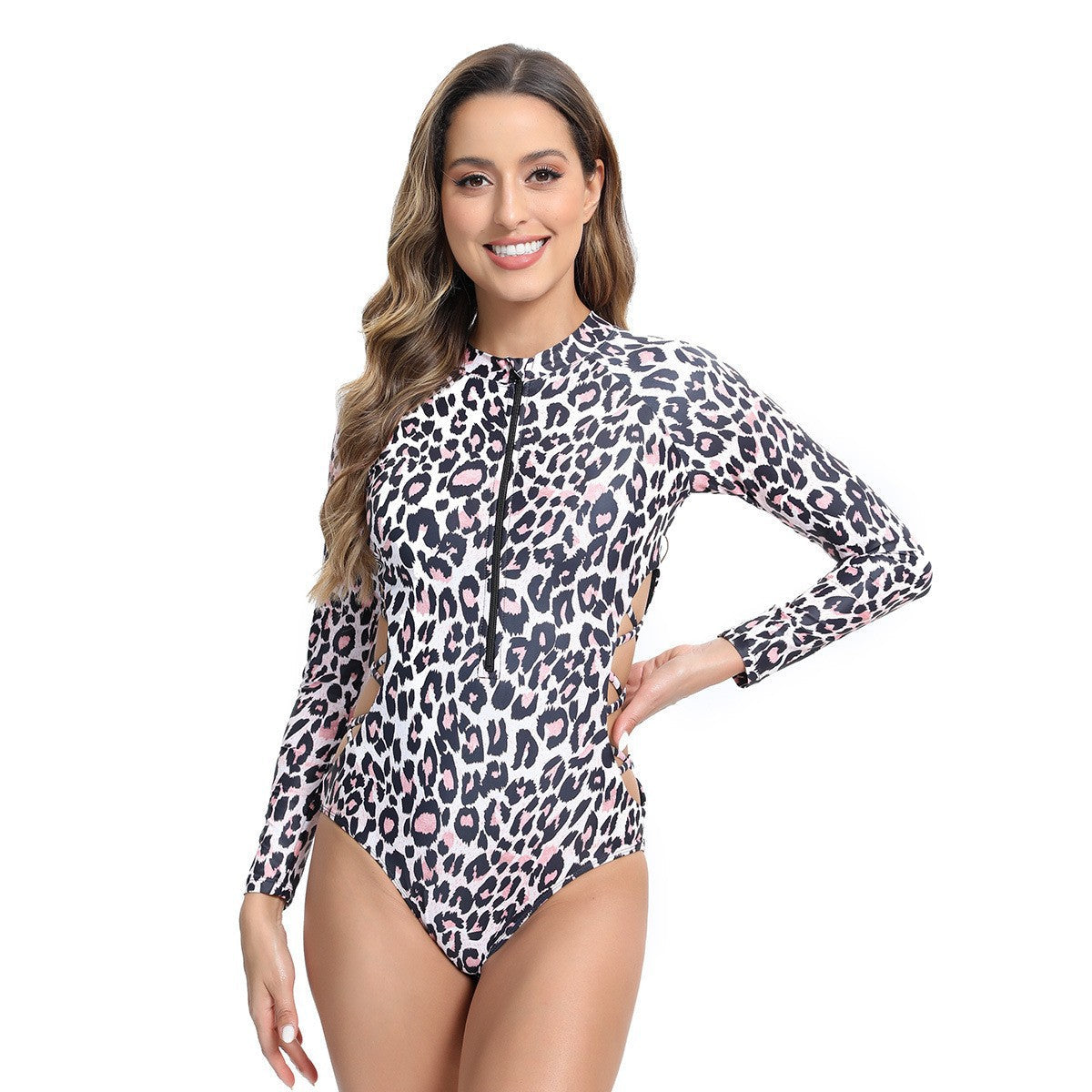 Maillot de bain femme Berg-Feldt, manches longues, fermeture éclair, monokini