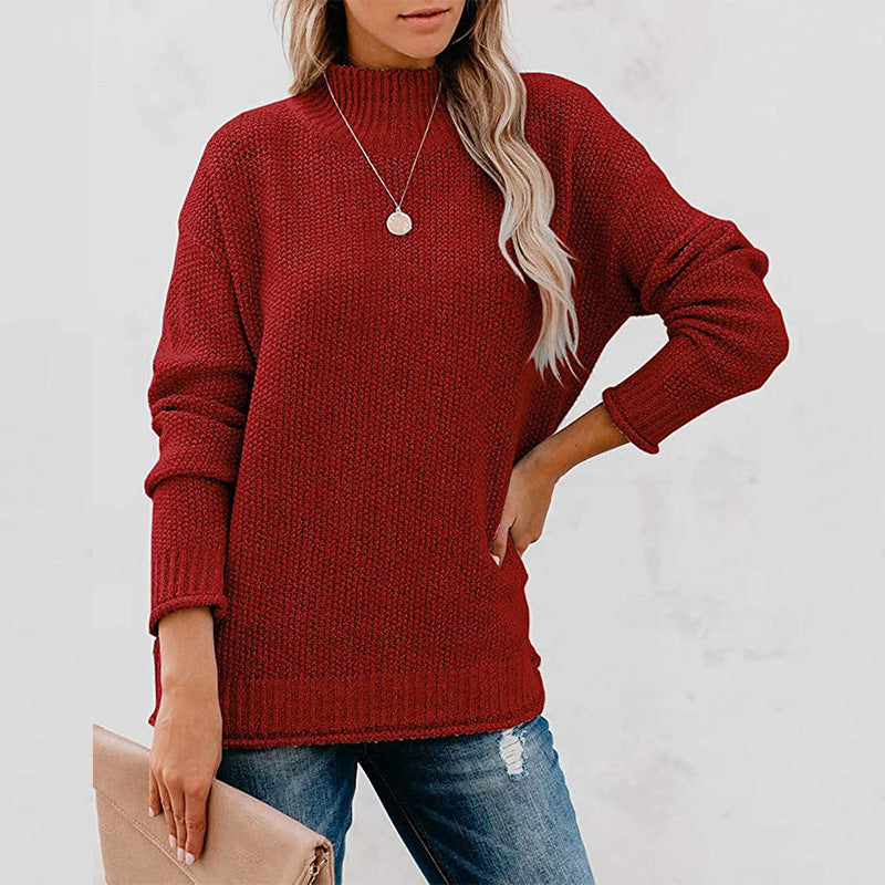 Pull en grosse maille pour femme, col montant et coupe décontractée Berg-Feldt