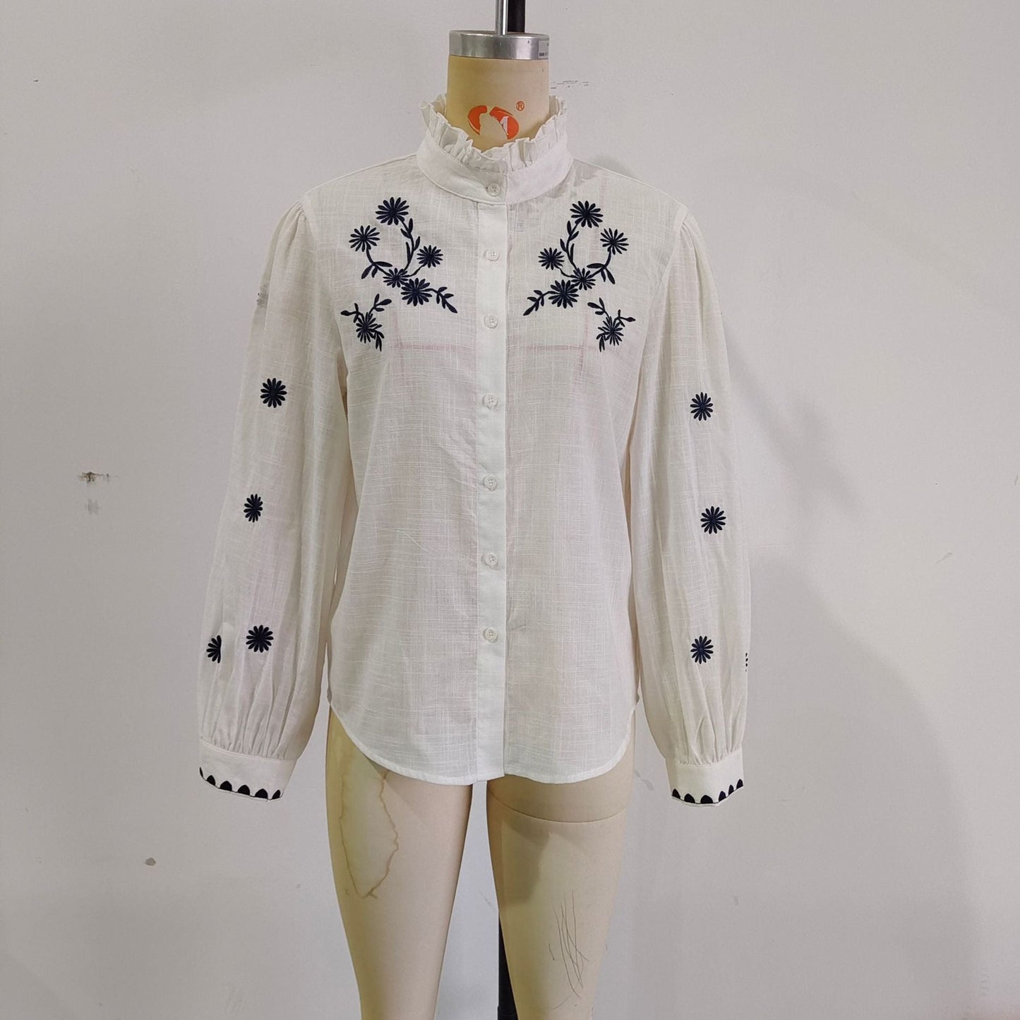 Chemise à manches longues pour femmes, brodée, berg-feldt