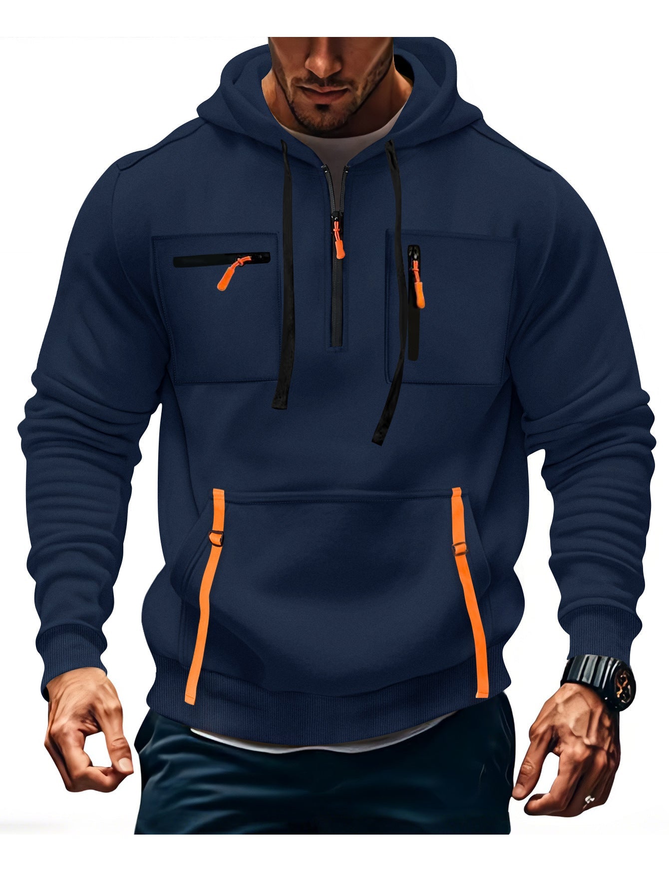 Pull à capuche fonctionnel avec poches zippées Berg-Feldt pour homme