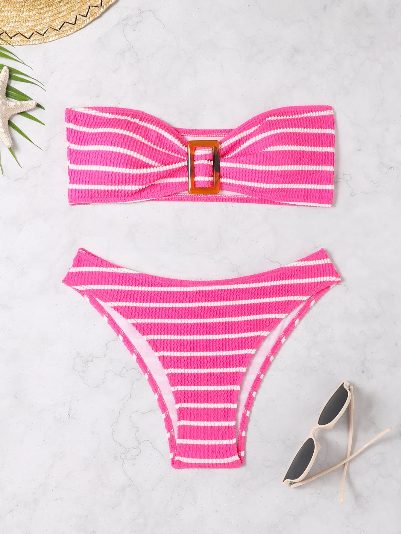 Haut de bikini bandeau raffiné pour femme avec nœud et taille haute de berg-feldt