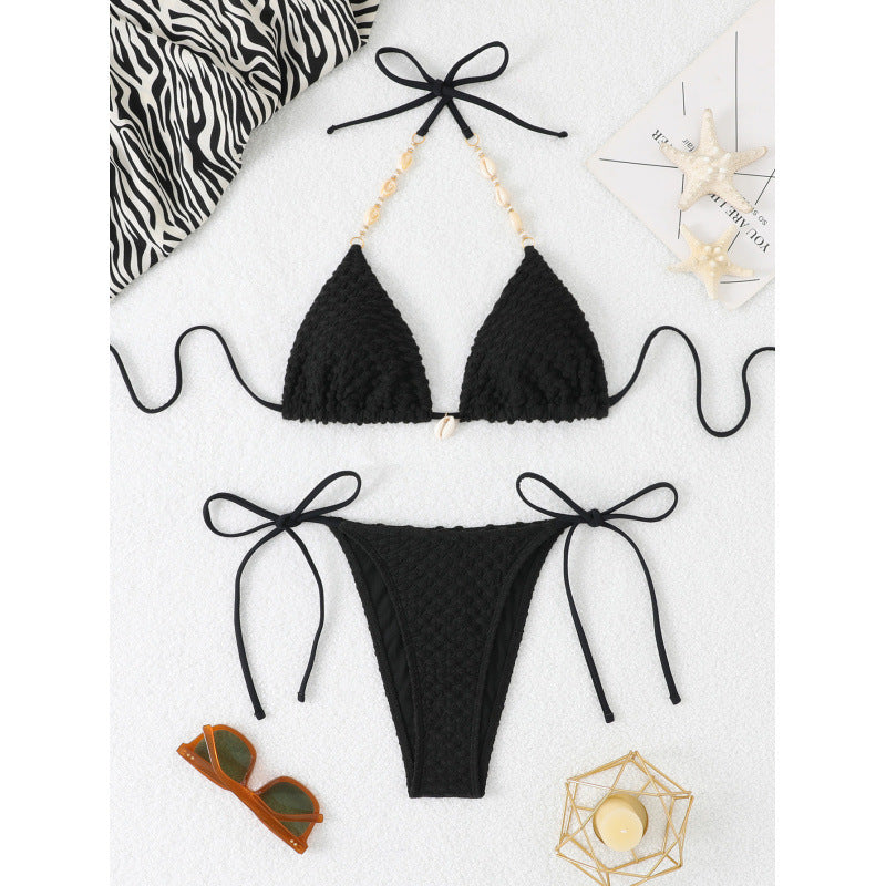Haut de bikini triangle en crochet pour femme, bretelles ajustables, berg-feldt