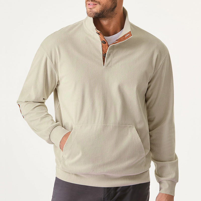 Herren hochfunktioneller Sweatpullover mit Stehkragen und praktischer Kängurutasche Berg-Feldt