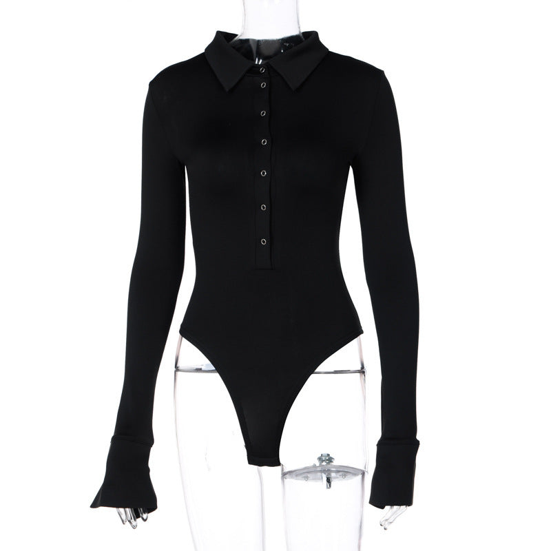 Eleganter Damen-Langarm-Body mit Knopfleiste von berg-feldt