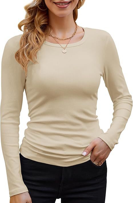 T-shirt à manches longues près du corps en fine maille côtelée pour femme de berg-feldt