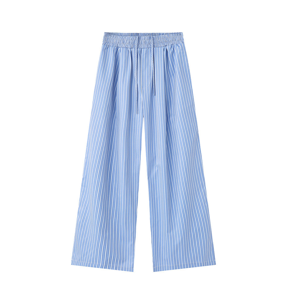 Pantalon culotte femme, taille haute élastiquée à rayures de berg-feldt