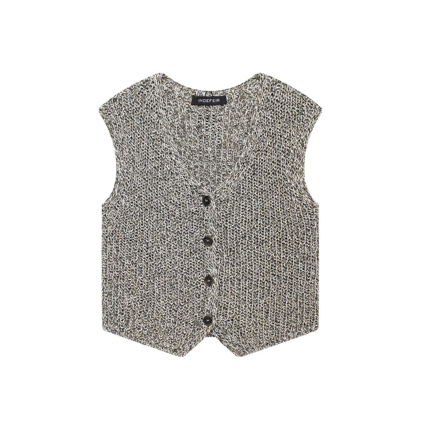 Women's Knit Button Vest berg-feldt
