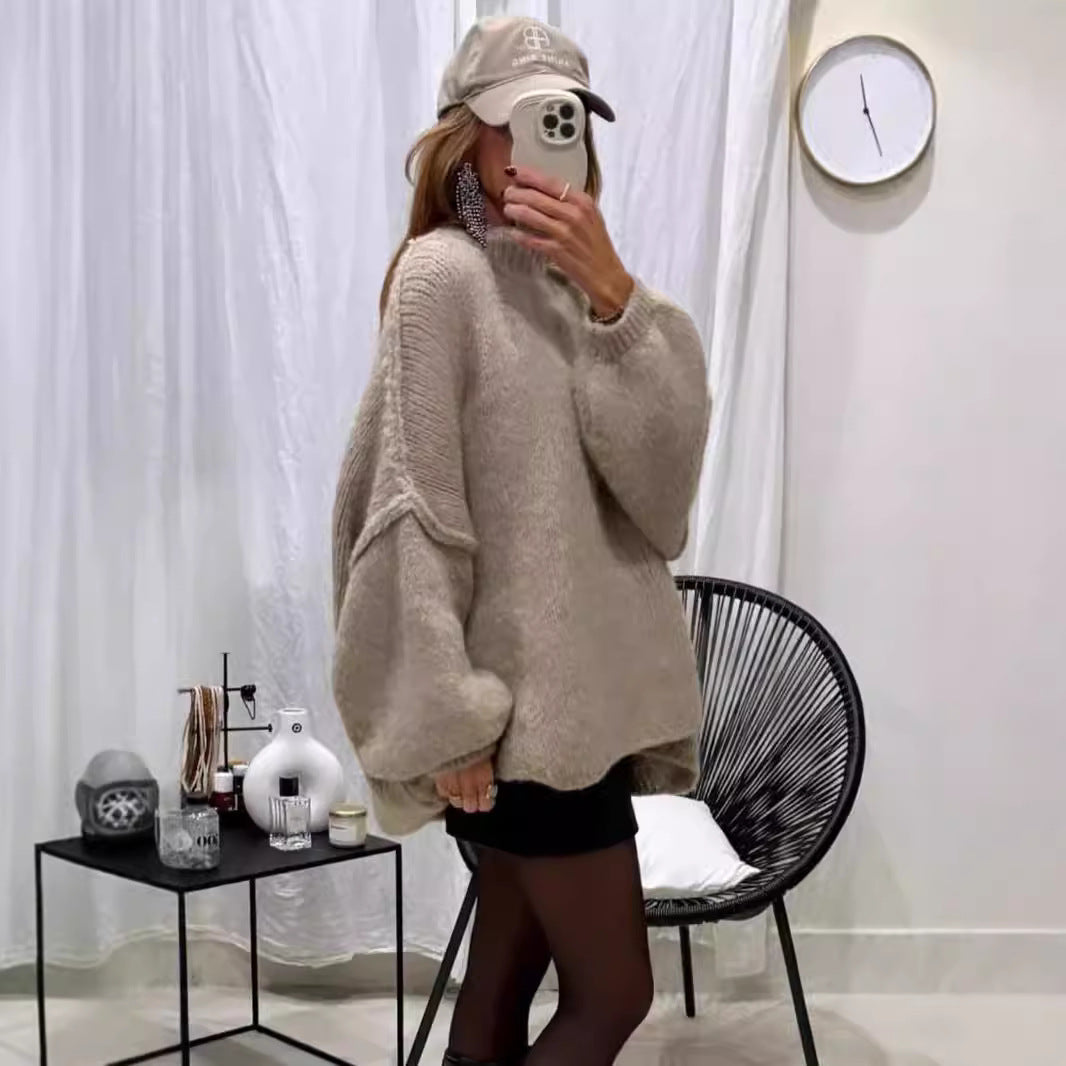Women's oversized cosy sweater with wide sleeves and textured knit Berg-Feldt
