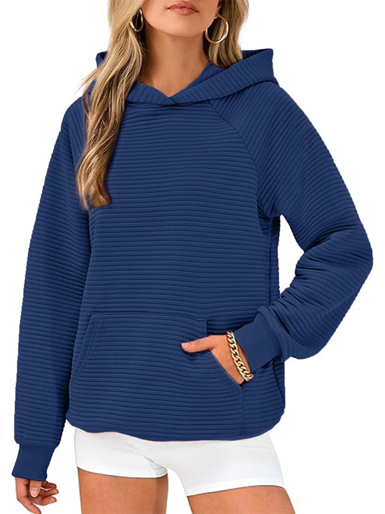 Hooded sweatshirt in textured fabric Berg-Feldt for women