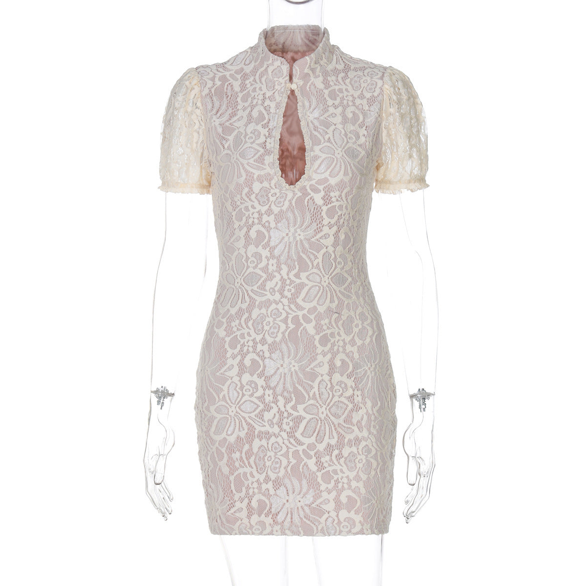 Elegantes Damen Spitzenkleid mit Schlitz und raffinierten Details von berg-feldt