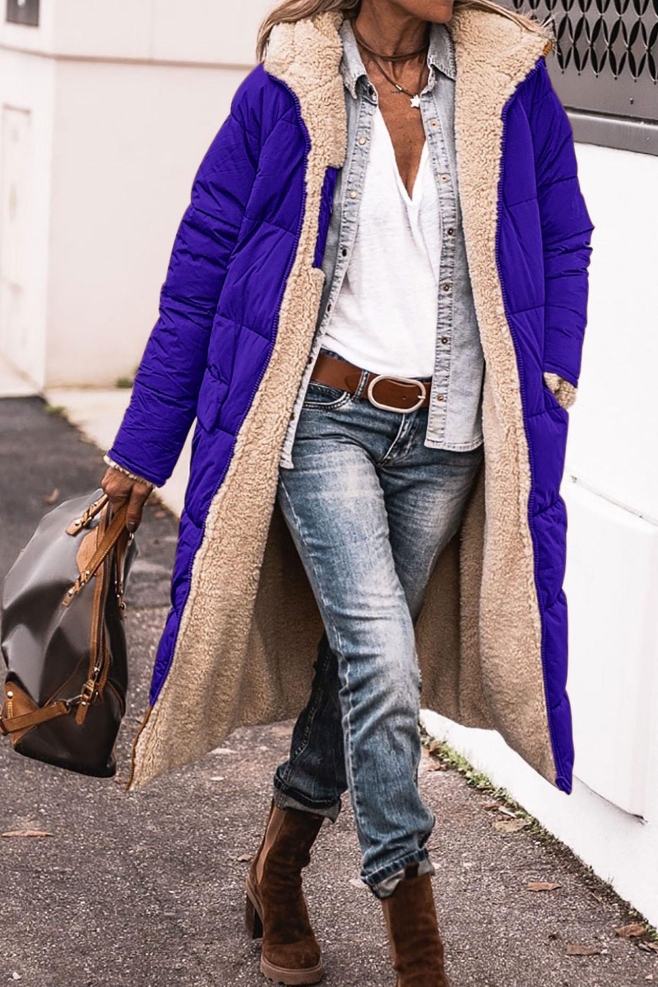 Damen Longline-Winterjacke mit luxuriöser Innenseite Berg-Feldt