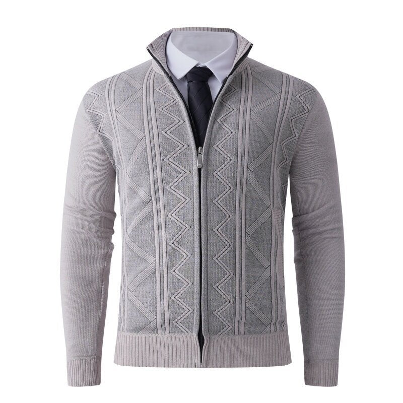 Herren Strickjacke mit modernem Zipper und eleganten Mustern Berg-Feldt